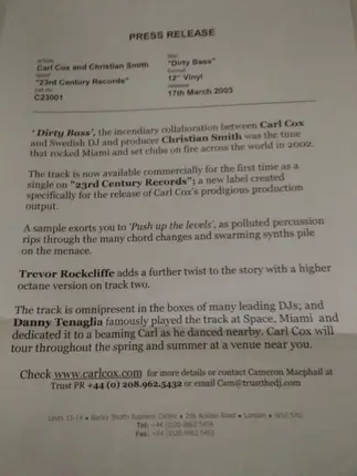 Carl Cox And Christian Smith - Dirty Bass