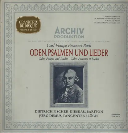 Carl Philipp Emanuel Bach - Oden, Psalmen Und Lieder