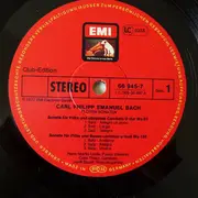 LP - Carl Philipp Emanuel Bach / Hans-Martin Linde , Colin Tilney , Jordi Savall - Flöten Sonaten