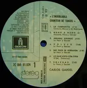 Double LP - Carlos Gardel - L'Inoubliable Chanteur De Tangos