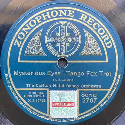 Carlton Hotel Dance Orchestra - Valencia / Mysterious Eyes