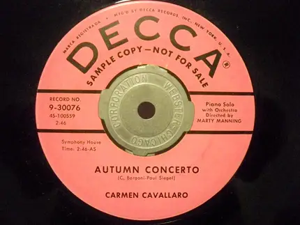 Carmen Cavallaro - Autumn Concerto / La Gondola