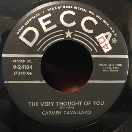 Carmen Cavallaro - Cocktails For Two / The Very Thought Of You