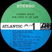 LP - Carmen McRae - For Once In My Life - Monarch