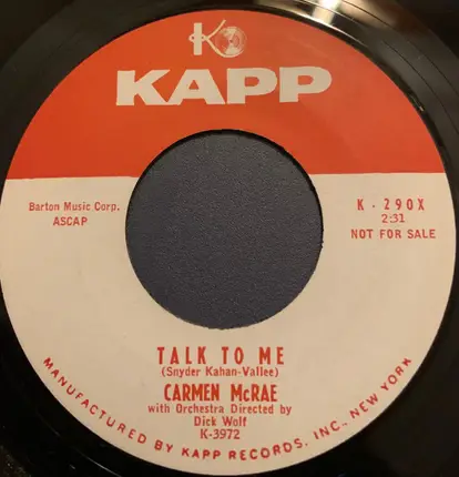Carmen McRae - Show Me The Way / Talk To Me