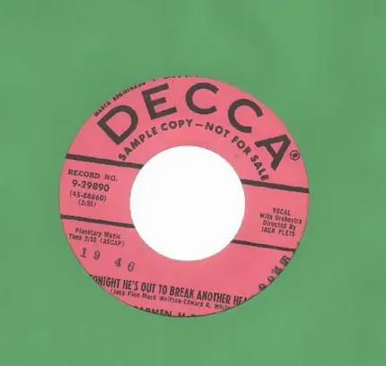 Carmen McRae - Tonight He's Out To Break Another Heart / Star Eyes