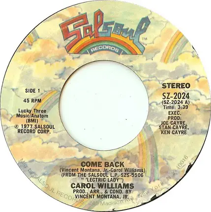 Carol Williams - Come Back