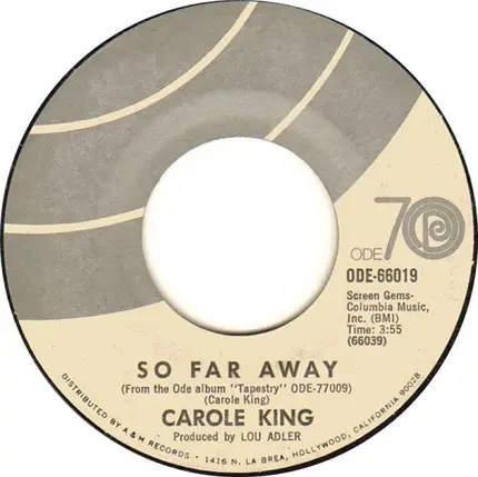 Carole King - So Far Away / Smackwater Jack