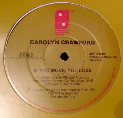 Caroline Crawford - If You Move, You Lose / Good And Plenty