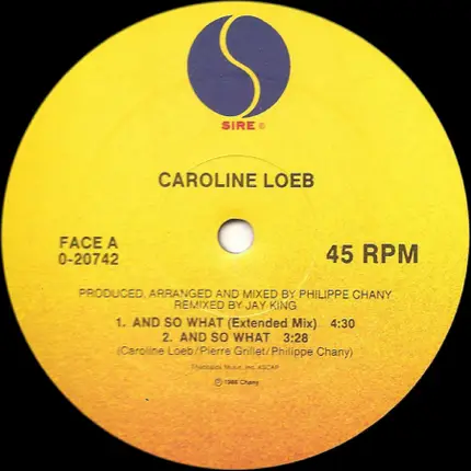 Caroline Loeb - And So What