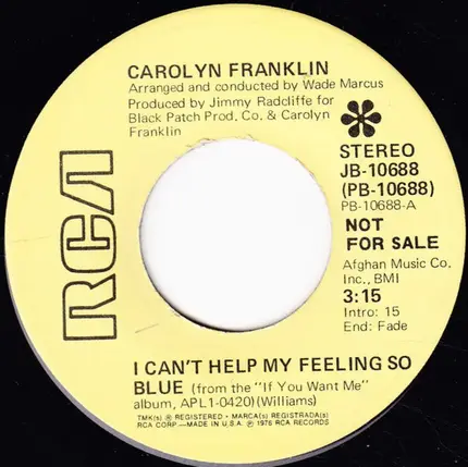Carolyn Franklin - I Can't Help My Feeling So Blue