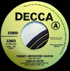 Carolyn Hester - Toronto Underground Railroad / I'm Looking for you