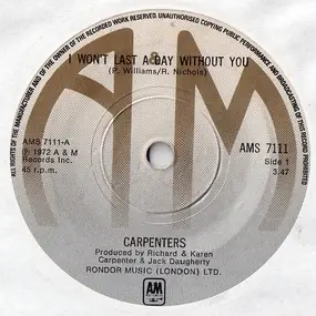 The Carpenters - I Won't Last A Day Without You