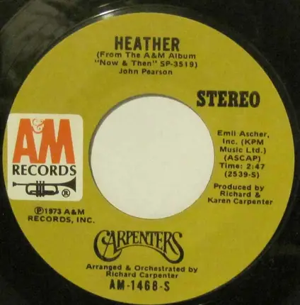 Carpenters - Top Of The World / Heather