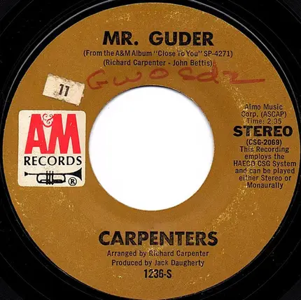 Carpenters - Merry Christmas Darling / Mr. Guder