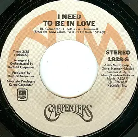 The Carpenters - I Need To Be In Love