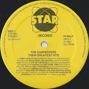 LP - Carpenters - Their Greatest Hits