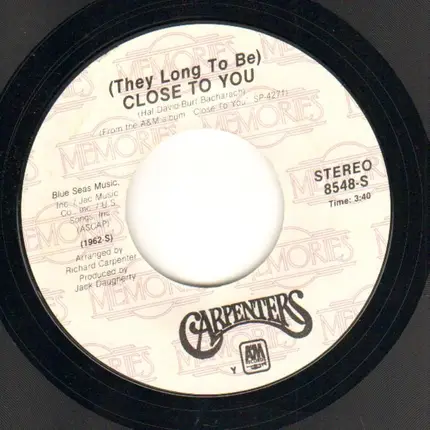 Carpenters - Ticket To Ride / (They Long To Be) Close To You