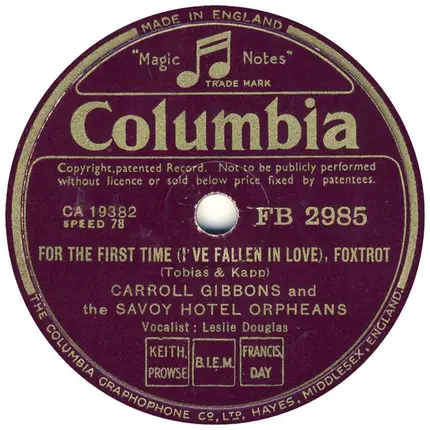 Carroll Gibbons And The Savoy Hotel Orpheans - Pedro, The Fisherman / For The First Time (I've Fallen In Love)