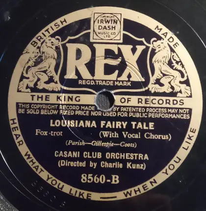 Casani Club Orchestra - Red Sails In The Sunset / Louisiana Fairy Tale