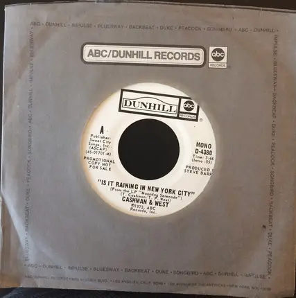 Cashman & West - Is It Raining In New York City