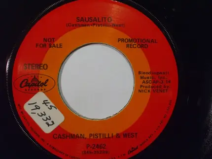 Cashman, Pistilli & West - Some Of My Best Friends Are People / Sausalito