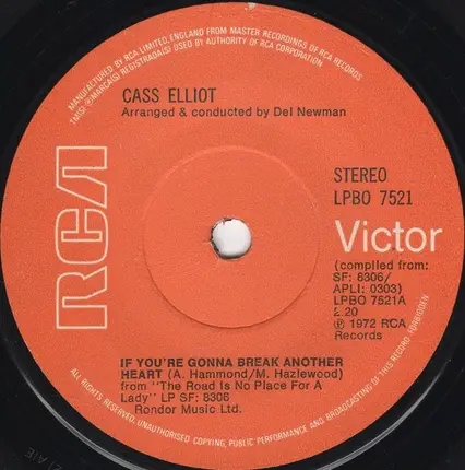 Cass Elliot - If You're Gonna Break Another Heart