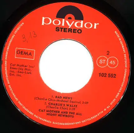 Cat Mother And The All-Night Newsboys - Good Old Rock 'N Roll / Bad News / Charlies's Waltz