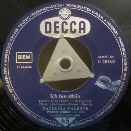 Caterina Valente - Oh... Die Liebe Tut Gut! / Ich Bin Allein