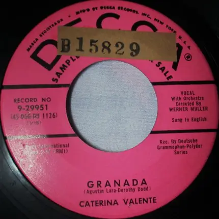 Caterina Valente - There But For The Grace Of God Go I / Granada