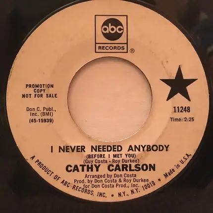 Cathy Carlson - Happy Heart / I never Needed Anybody