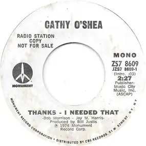 Cathy O'Shea - Thanks - I Needed That