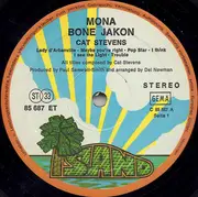 LP - Cat Stevens - Mona Bone Jakon - pink rim labels