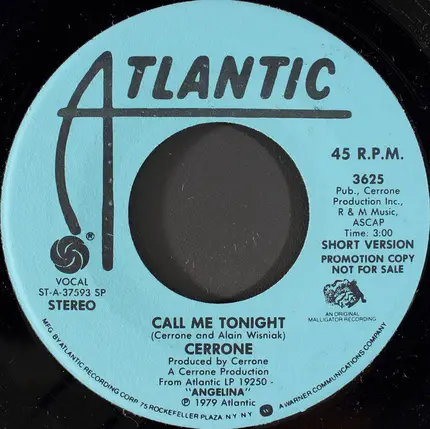 Cerrone - Call Me Tonight / Gimme Some Loving