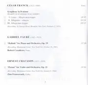 CD - Franck , Chausson ,Fauré , Ravel - Symphony In D Minor / Poème, Op. 25 / Ballade, Op. 19 / Tzigane