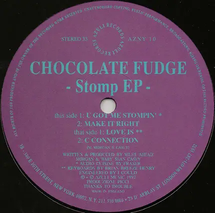 Chocolate Fudge - Stomp EP