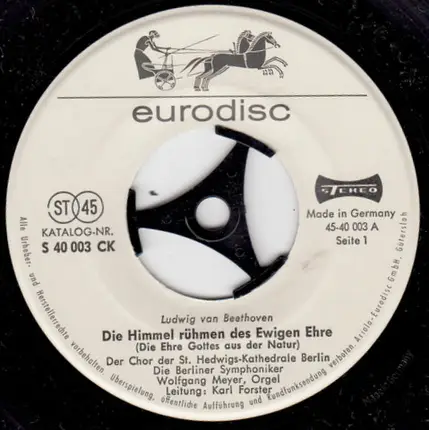 Beethoven / Händel - Die Himmel Rühmen Des Ewigen Ehre / Halleluja