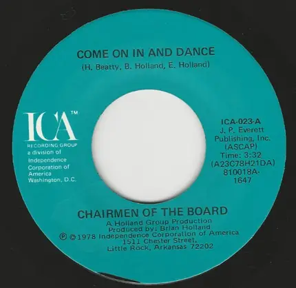 Chairmen Of The Board - Come On In And Dance