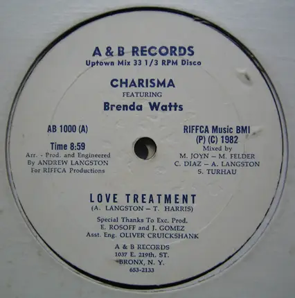 Charisma Featuring Brenda Watts - Love Treatment