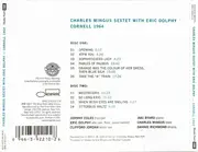 Double CD - Charles Mingus Sextet With Eric Dolphy - Cornell 1964