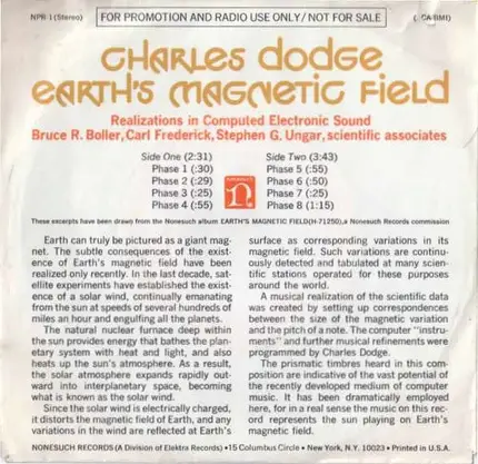 Charles Dodge - Earth's Magnetic Field