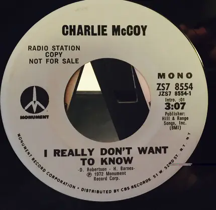 Charlie McCoy - I Really Don't Want To Know