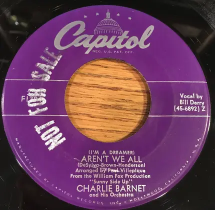Charlie Barnet And His Orchestra - Theme For Cynthia / Aren't We All