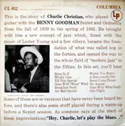 LP - Charlie Christian With Benny Goodman Sextet And Benny Goodman And His Orchestra - With The Benny Goodman Sextet And Orchestra - Mono