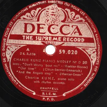 Charlie Kunz - Charlie Kunz Piano Medley No. D 30