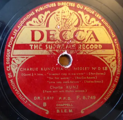 Charlie Kunz - Charlie Kunz Piano Medley, No. D.18