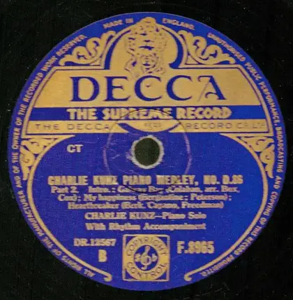 Charlie Kunz - Piano Medley No. D86