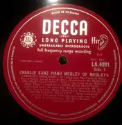 LP - Charlie Kunz - Piano Selections - Including Carousel, Show Boat, Oklahoma, South Pacific