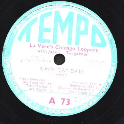 Charlie Lavere's Chicago Loopers With Jack Teagarden - Love Lies / A Monday Date