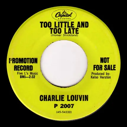 Charlie Louvin - The Only Way Out (Is To Walk Over Me)